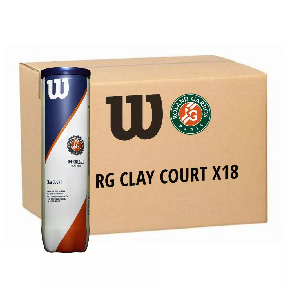 Wilson Roland Garros Clay Court Tennisb&auml;lle Karton (9 Doppelpacks)