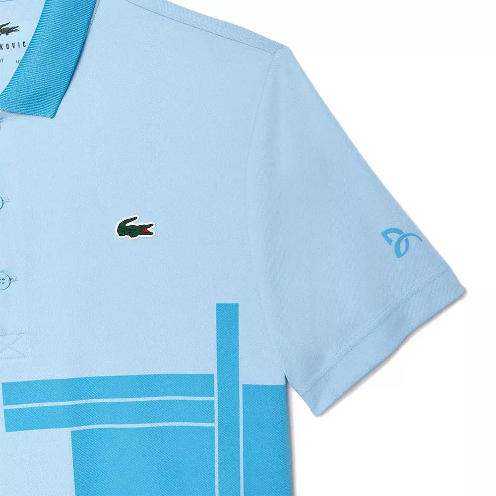 Lacoste Tennis Novak Djokovic Poloshirt Fan-Version Hellblau