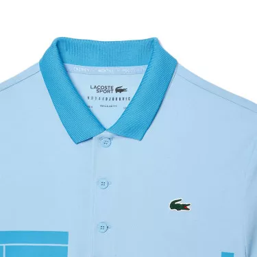 Lacoste Tennis Novak Djokovic Poloshirt Fan-Version Hellblau