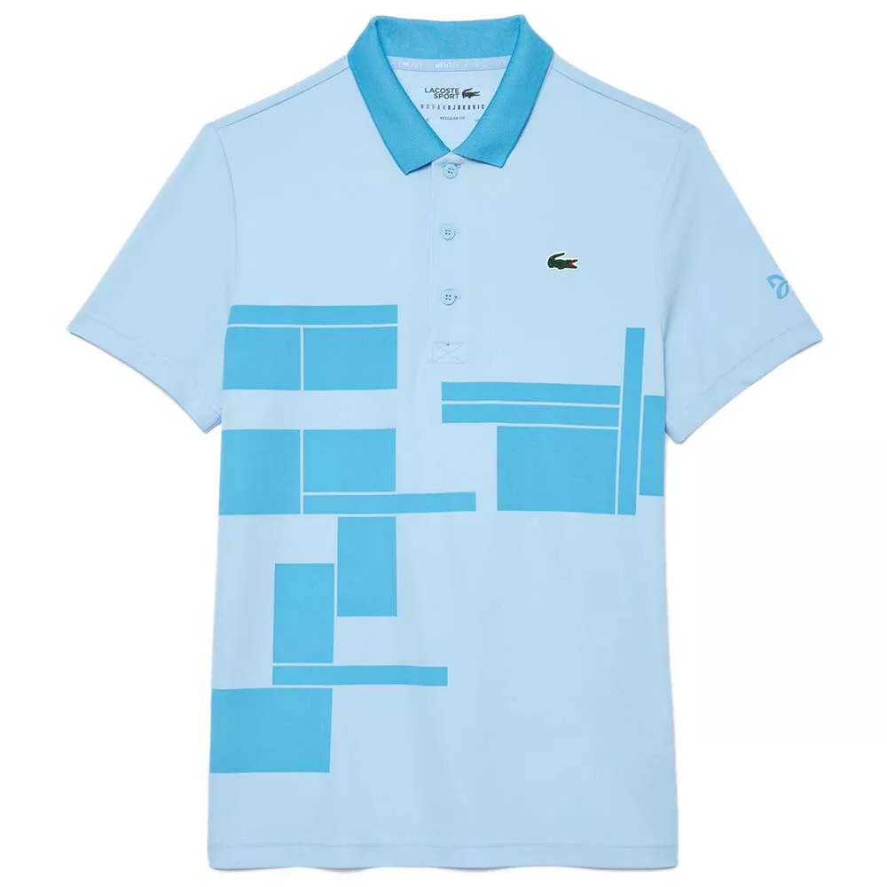 Lacoste Tennis Novak Djokovic Poloshirt Fan-Version Hellblau