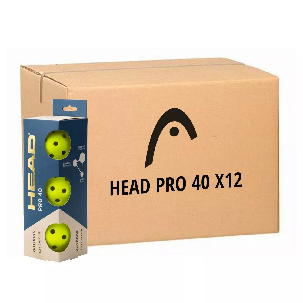 Head Pro 40 Pickleballs (12 Boxen &agrave; 3 B&auml;lle)