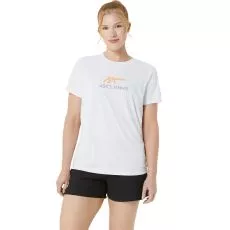 Asics Court Graphic T-Shirt Damen Wei&szlig; / Orange