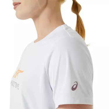Asics Court Graphic T-Shirt Damen Wei&szlig; / Orange