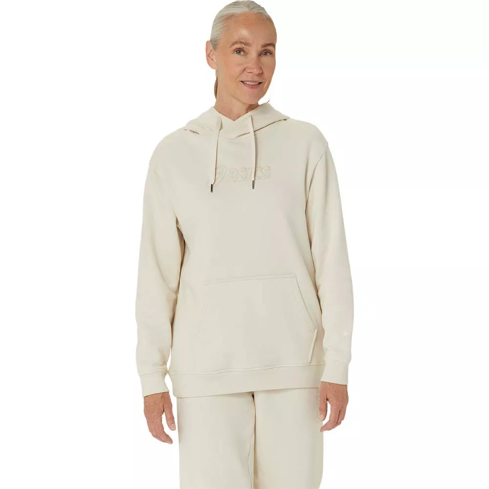 Asics Logo Kapuzenpullover Damen Cremewei&szlig;
