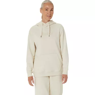 Asics Logo Kapuzenpullover Damen Cremewei&szlig;