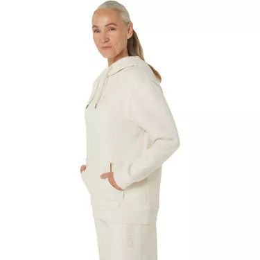 Asics Logo Kapuzenpullover Damen Cremewei&szlig;