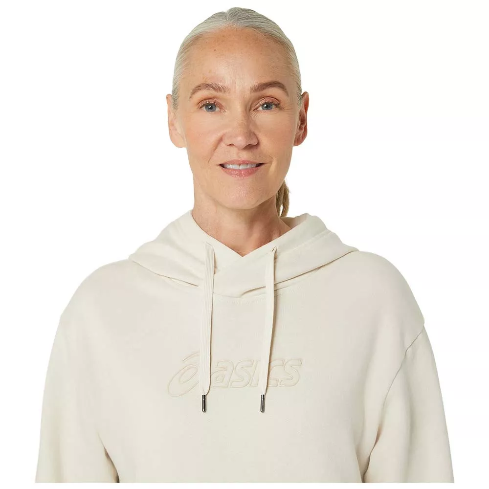 Asics Logo Kapuzenpullover Damen Cremewei&szlig;