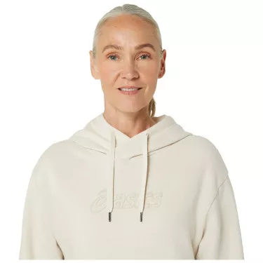 Asics Logo Kapuzenpullover Damen Cremewei&szlig;