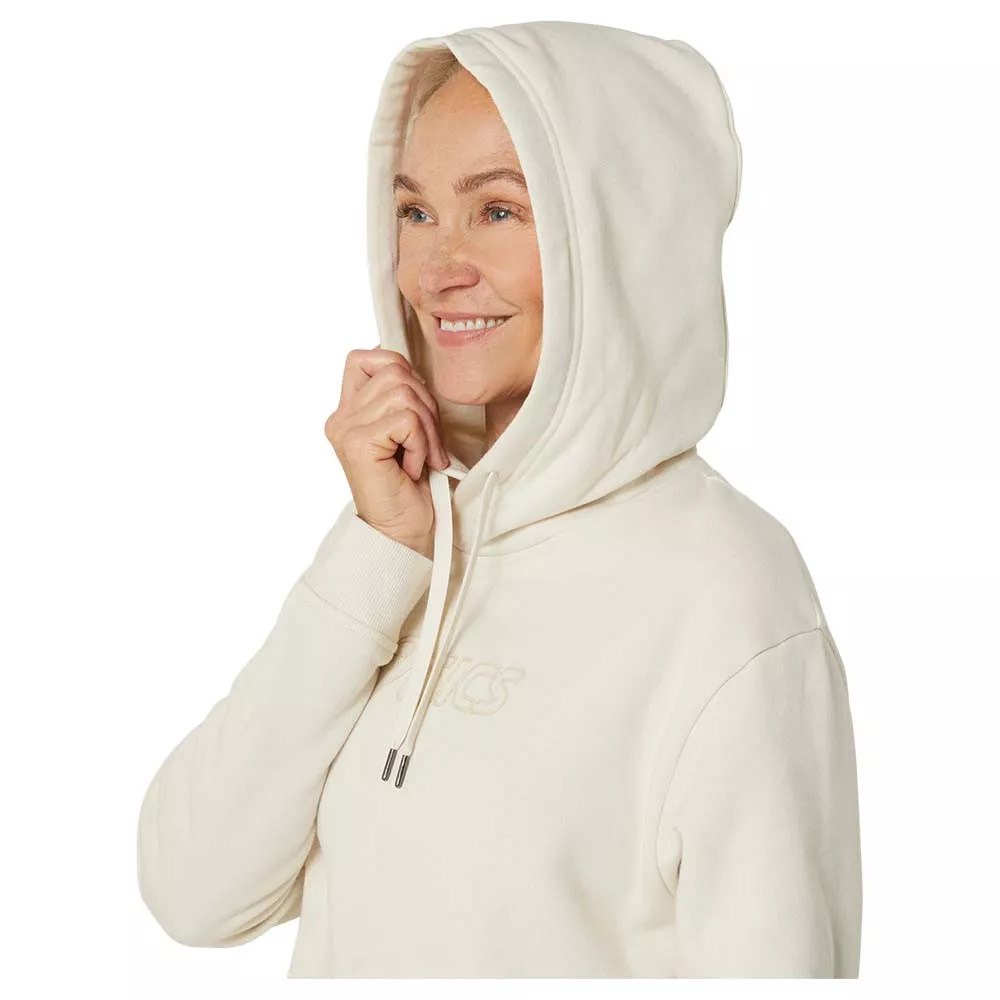 Asics Logo Kapuzenpullover Damen Cremewei&szlig;