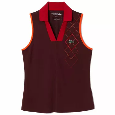 Lacoste Poloshirt &auml;rmellos Damen Bordeaux