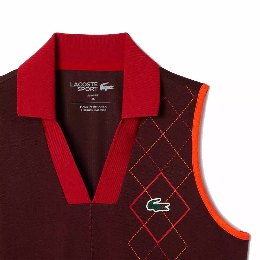 Lacoste Poloshirt &auml;rmellos Damen Bordeaux