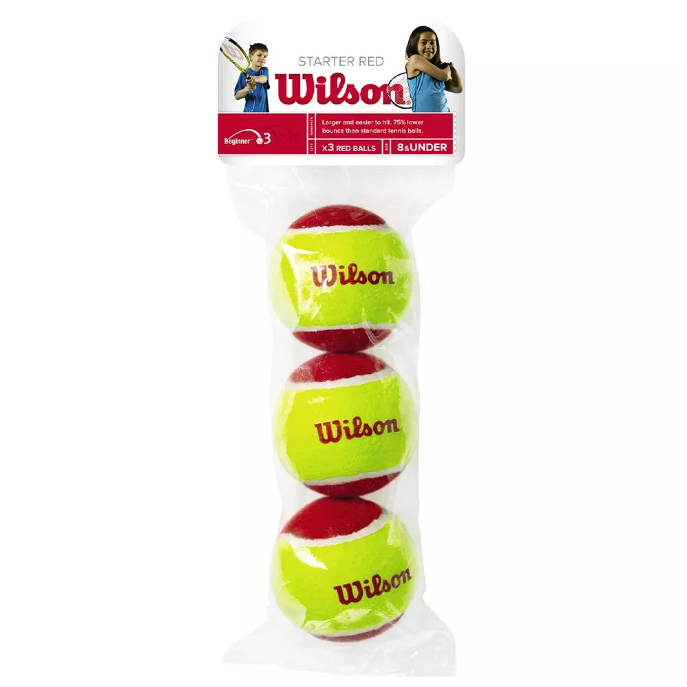 Wilson Starter Tennisb&auml;lle 3er-Beutel Rot