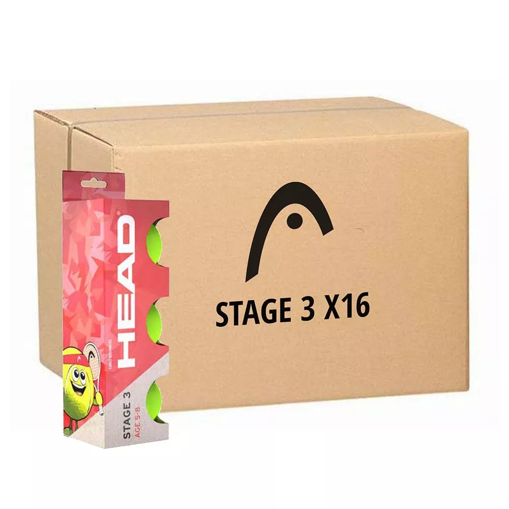 Head Stage 3 Rot Tennisb&auml;lle Karton (16 Boxen &agrave; 3 B&auml;lle)