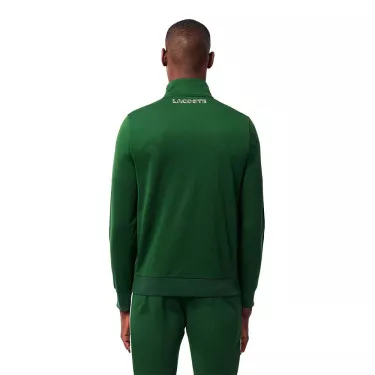 Lacoste Tennis Trainingsjacke Gr&uuml;n / Wei&szlig;