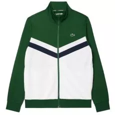 Lacoste Tennis Trainingsjacke Gr&uuml;n / Wei&szlig;