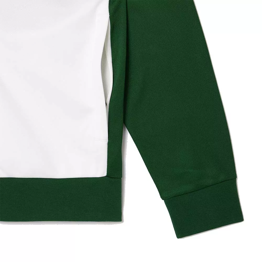 Lacoste Tennis Trainingsjacke Gr&uuml;n / Wei&szlig;