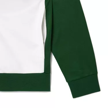 Lacoste Tennis Trainingsjacke Gr&uuml;n / Wei&szlig;