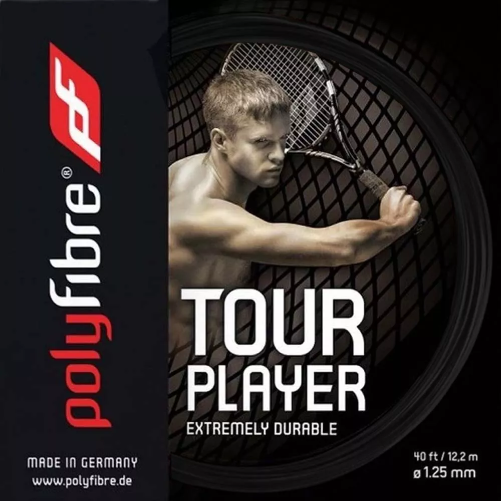 Polyfibre Tour Player Tennissaite Schwarz 12 m
