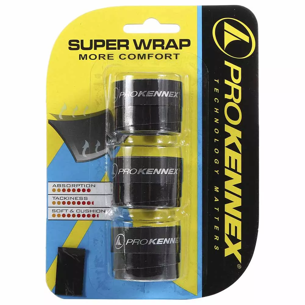 Pro Kennex Super Wrap Overgrip Schwarz 3er-Pack