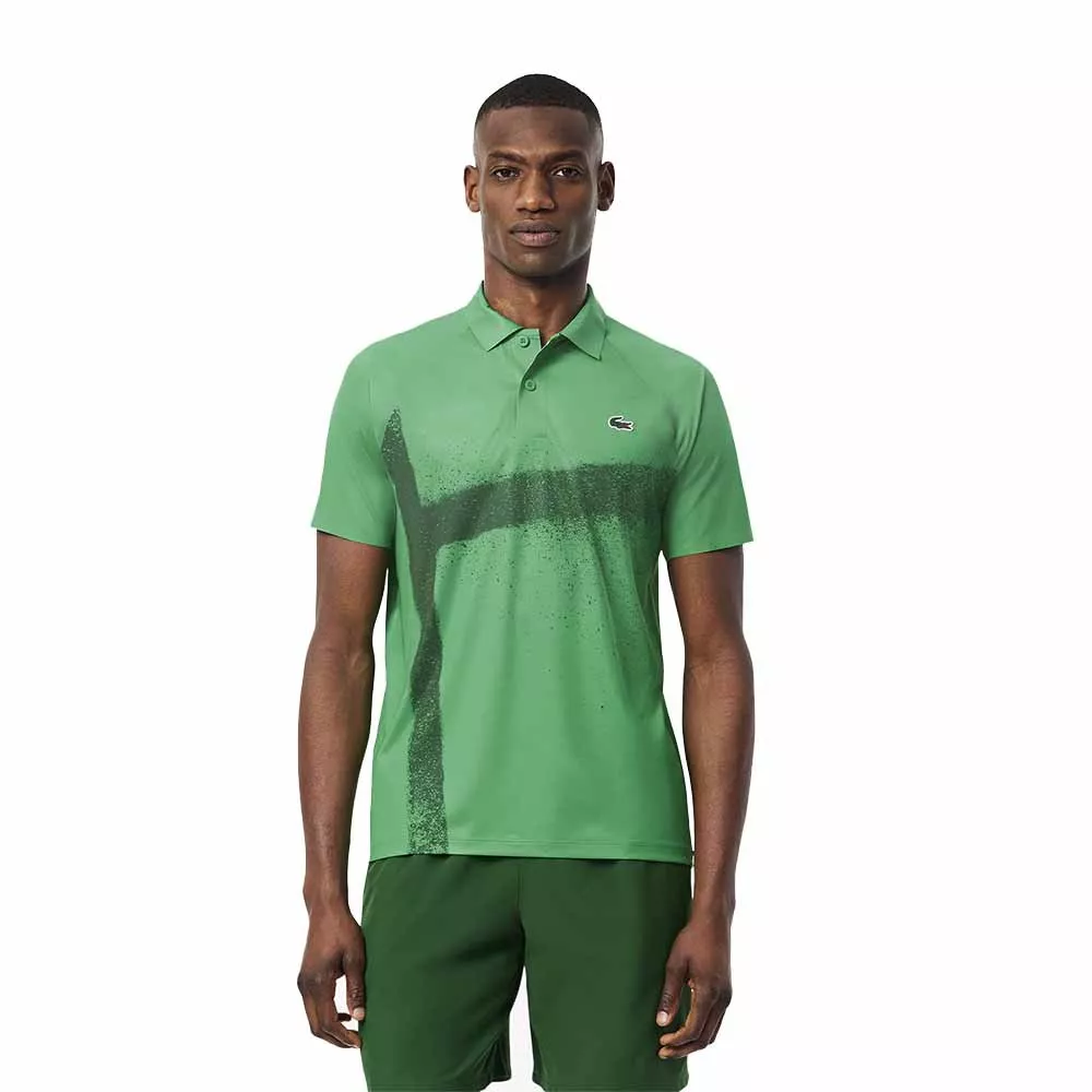 Lacoste Tennis Novak Djokovic Player Poloshirt Gr&uuml;n / Wei&szlig;