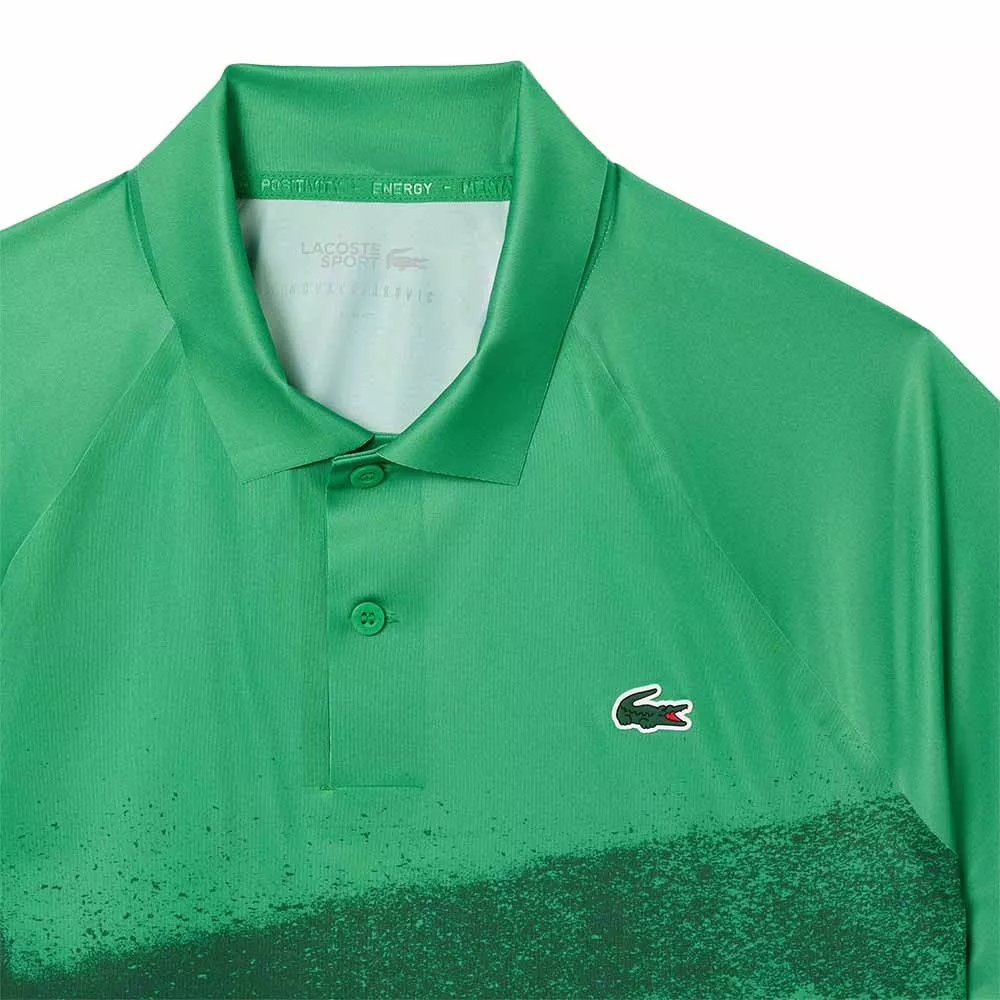 Lacoste Tennis Novak Djokovic Player Poloshirt Gr&uuml;n / Wei&szlig;