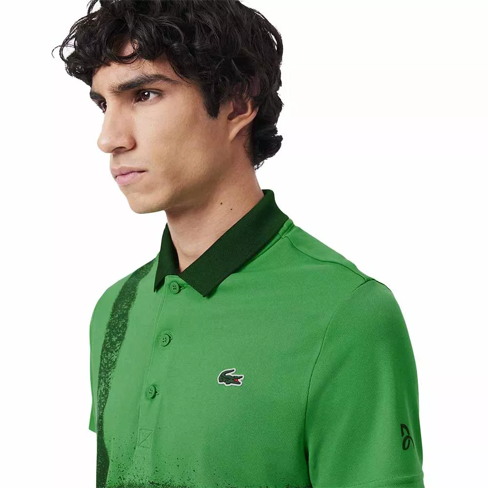Lacoste Tennis Novak Djokovic Poloshirt Fan-Version Gr&uuml;n / Marineblau