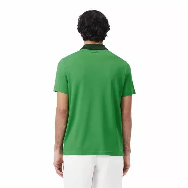 Lacoste Tennis Novak Djokovic Poloshirt Fan-Version Gr&uuml;n / Marineblau