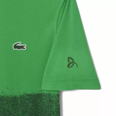 Lacoste Tennis Novak Djokovic Poloshirt Fan-Version Gr&uuml;n / Marineblau