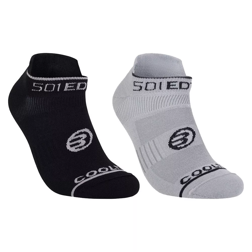 Bullpadel Sneakersocken Grau / Schwarz 2er-Pack