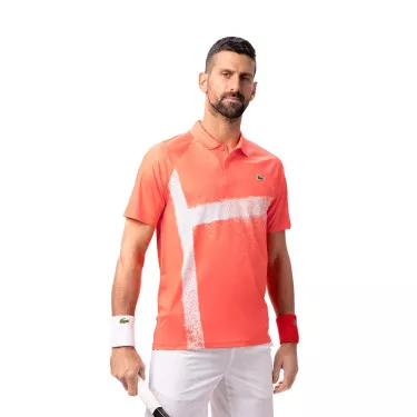 Lacoste Tennis Novak Djokovic Player Poloshirt Rot / Wei&szlig;