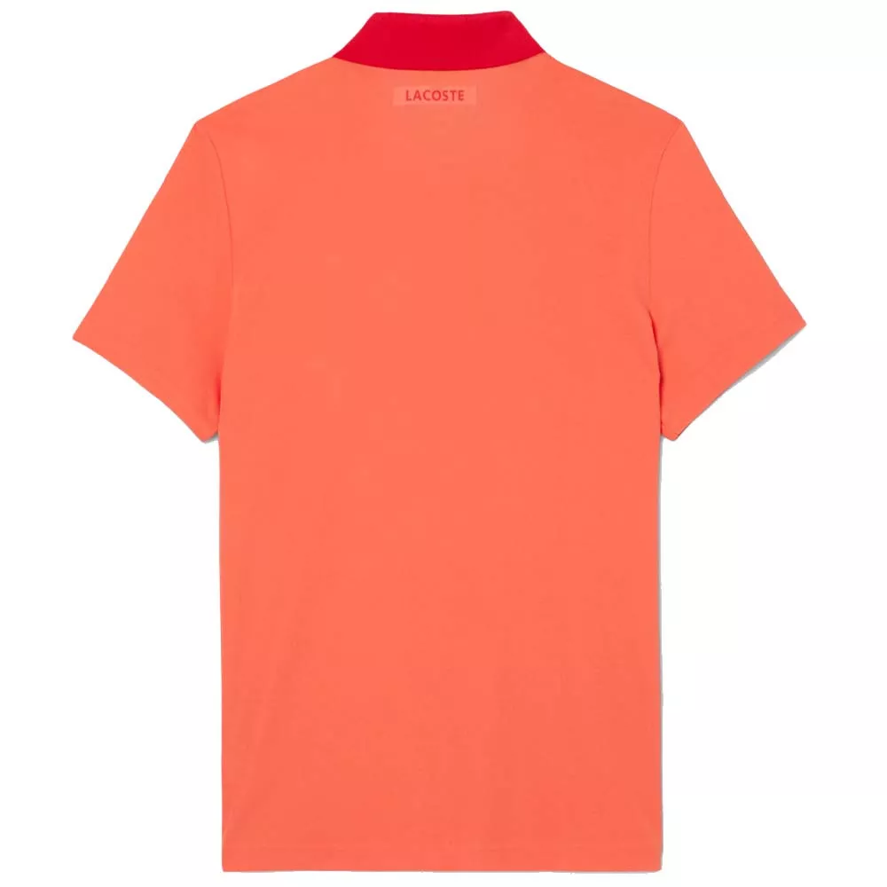 Lacoste Tennis Novak Djokovic Poloshirt Fan-Version Rot / Wei&szlig;