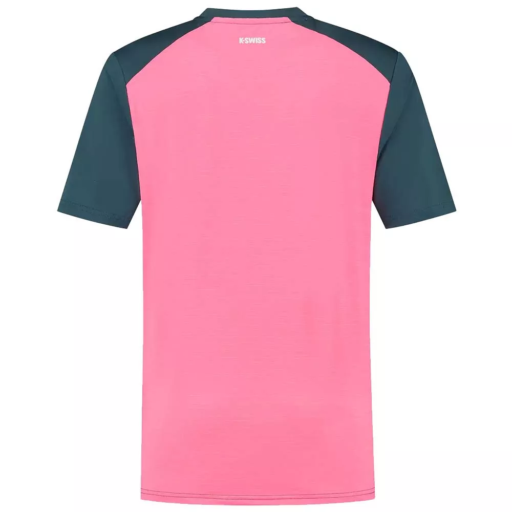 K-Swiss Hypercourt Mix Melange Crew T-Shirt Petrol / Rosa