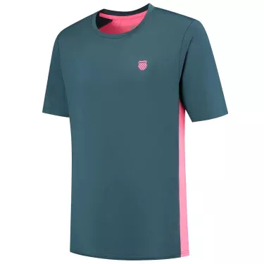 K-Swiss Hypercourt Mix Melange Crew T-Shirt Petrol / Rosa