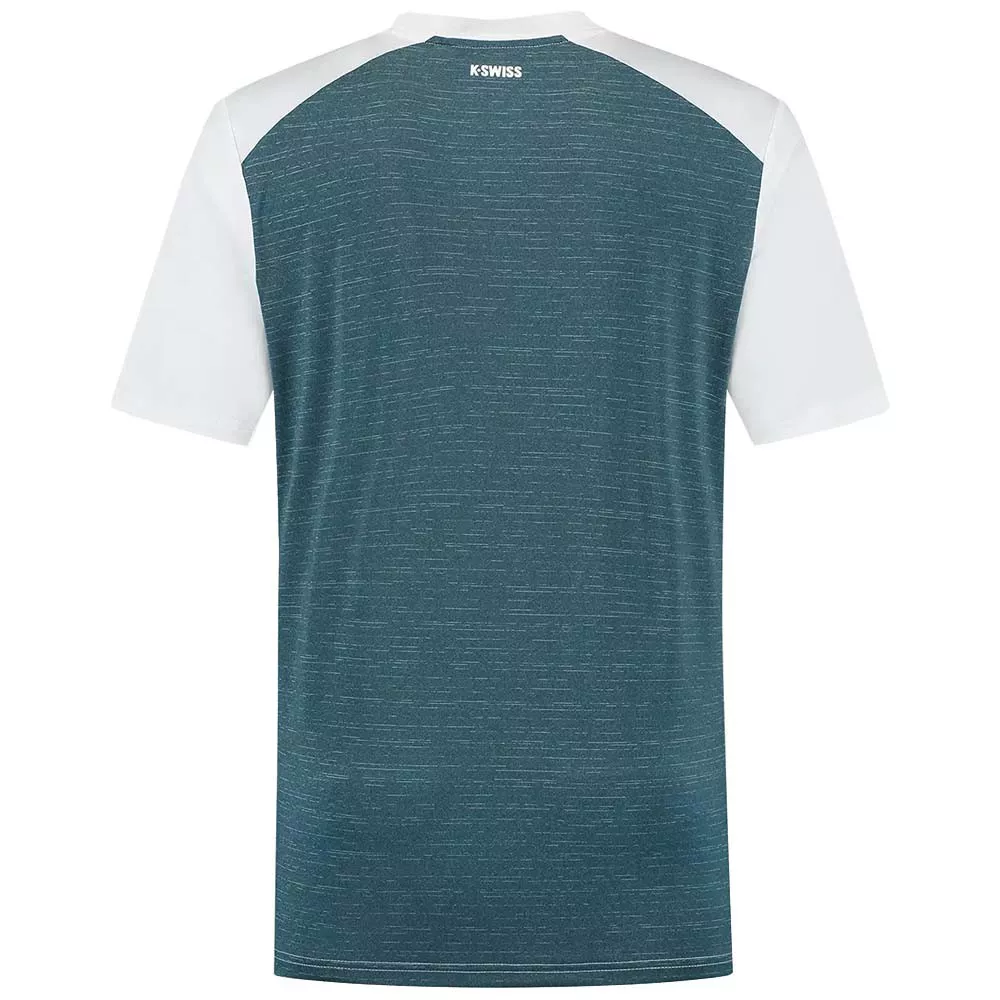 K-Swiss Hypercourt Mix Melange Crew T-Shirt Wei&szlig; / Petrol
