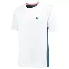 K-Swiss Hypercourt Mix Melange Crew T-Shirt Wei&szlig; / Petrol