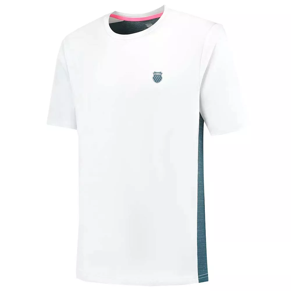 K-Swiss Hypercourt Mix Melange Crew T-Shirt Wei&szlig; / Petrol