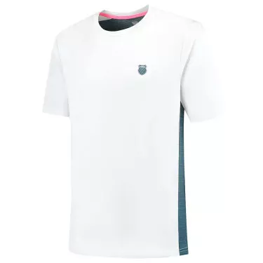 K-Swiss Hypercourt Mix Melange Crew T-Shirt Wei&szlig; / Petrol