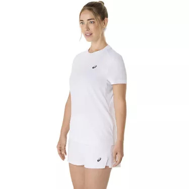 Asics Court SS T-Shirt Damen Wei&szlig;