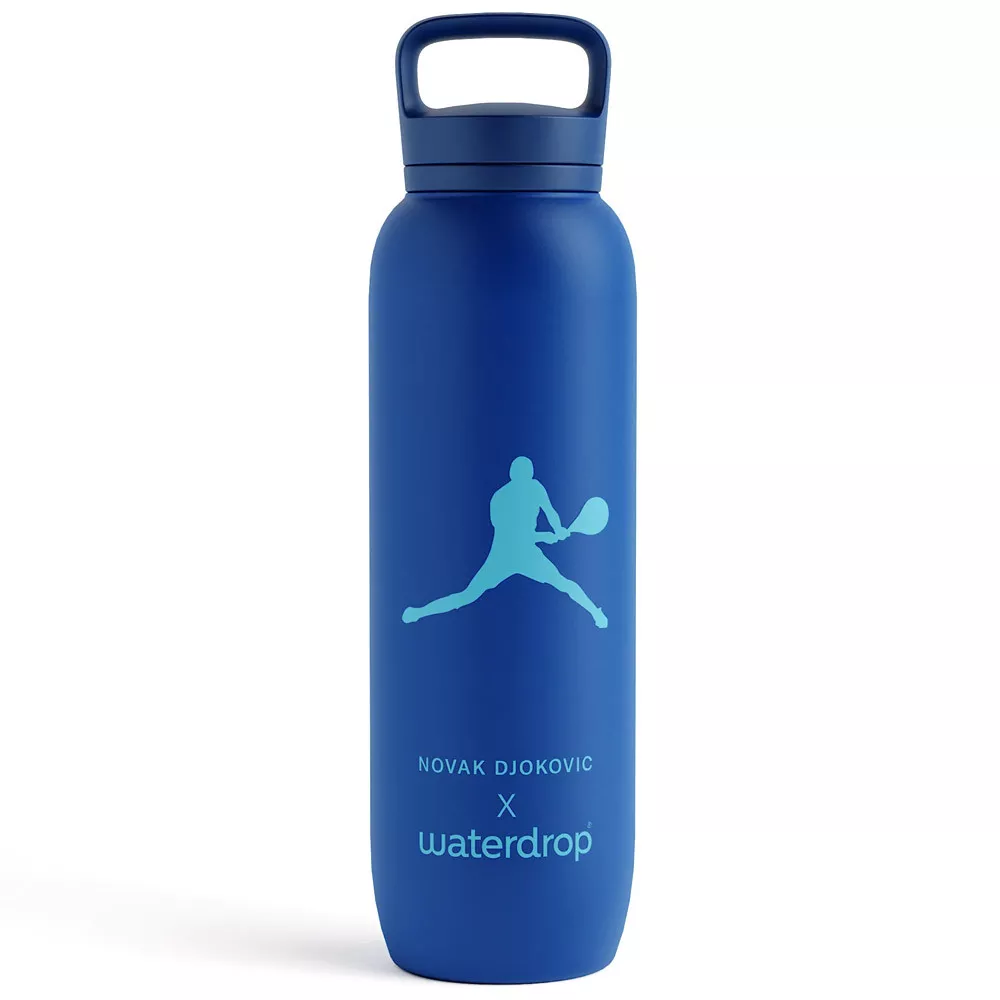 Waterdrop Novak Djokovic Thermo-Trinkflasche Blau