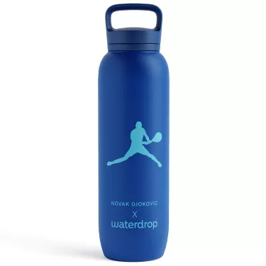 Waterdrop Novak Djokovic Thermo-Trinkflasche Blau
