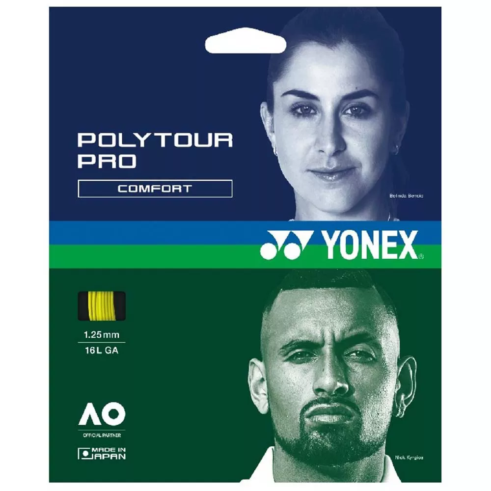 Yonex Poly Tour Pro Tennissaite Gelb 12 m