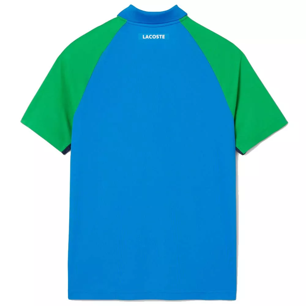 Lacoste Tennis Color-Block Ultra Dry Poloshirt Azurblau / Gr&uuml;n