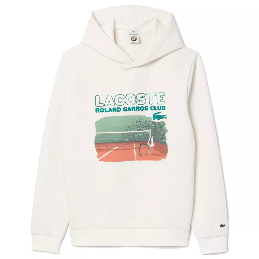 Lacoste Roland Garros Club Kapuzenpullover Wei&szlig;