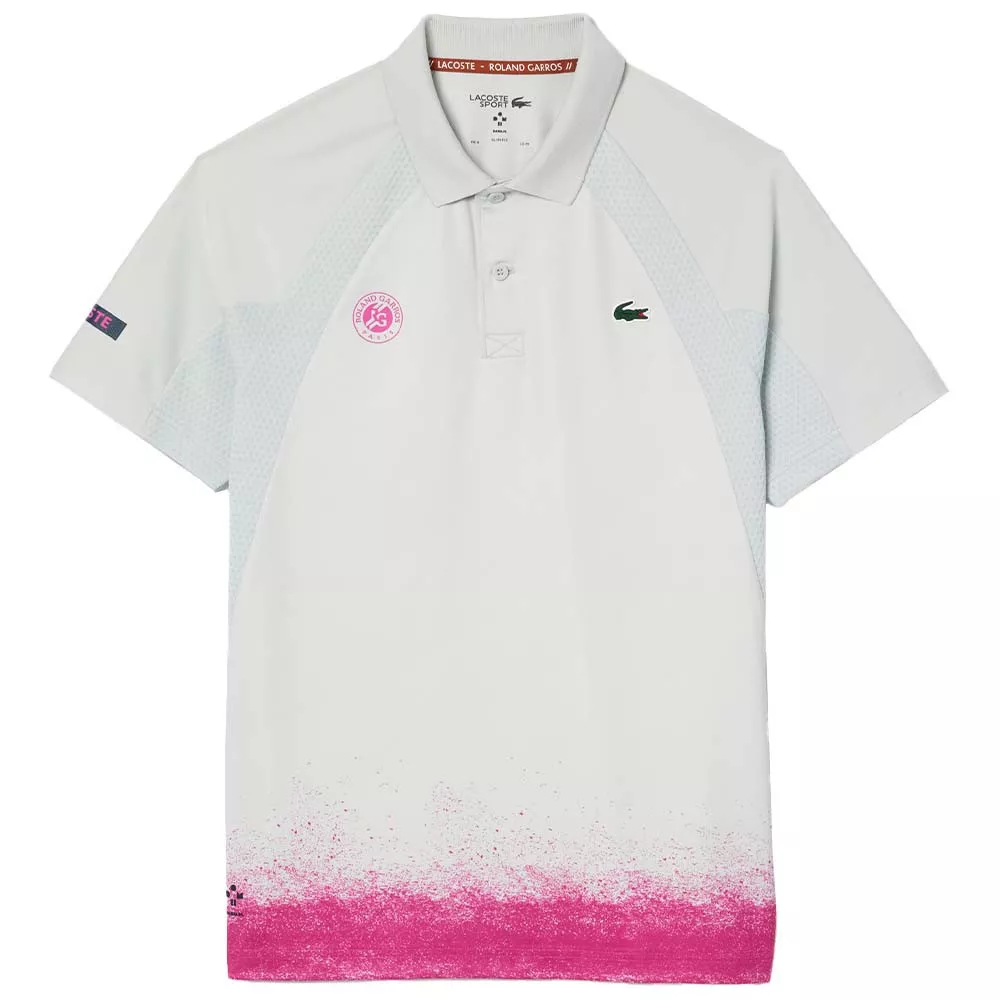 Lacoste Tennis Daniil Medwedew Roland Garros Poloshirt Wei&szlig; / Rosa