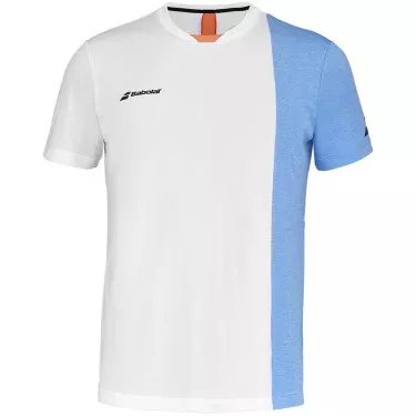Babolat Play Crew Neck T-Shirt Wei&szlig; / Blau