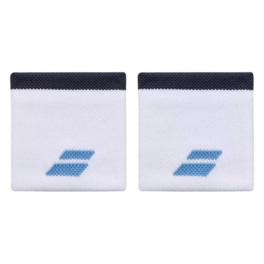Babolat Logo Schwei&szlig;band Wei&szlig; / Blau 2er-Pack