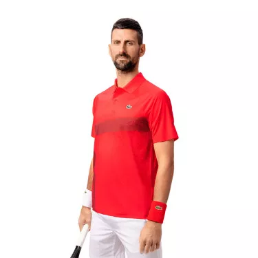 Lacoste Tennis Novak Djokovic Player Paris Poloshirt Rot