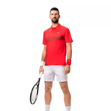 Lacoste Tennis Novak Djokovic Player Paris Poloshirt Rot