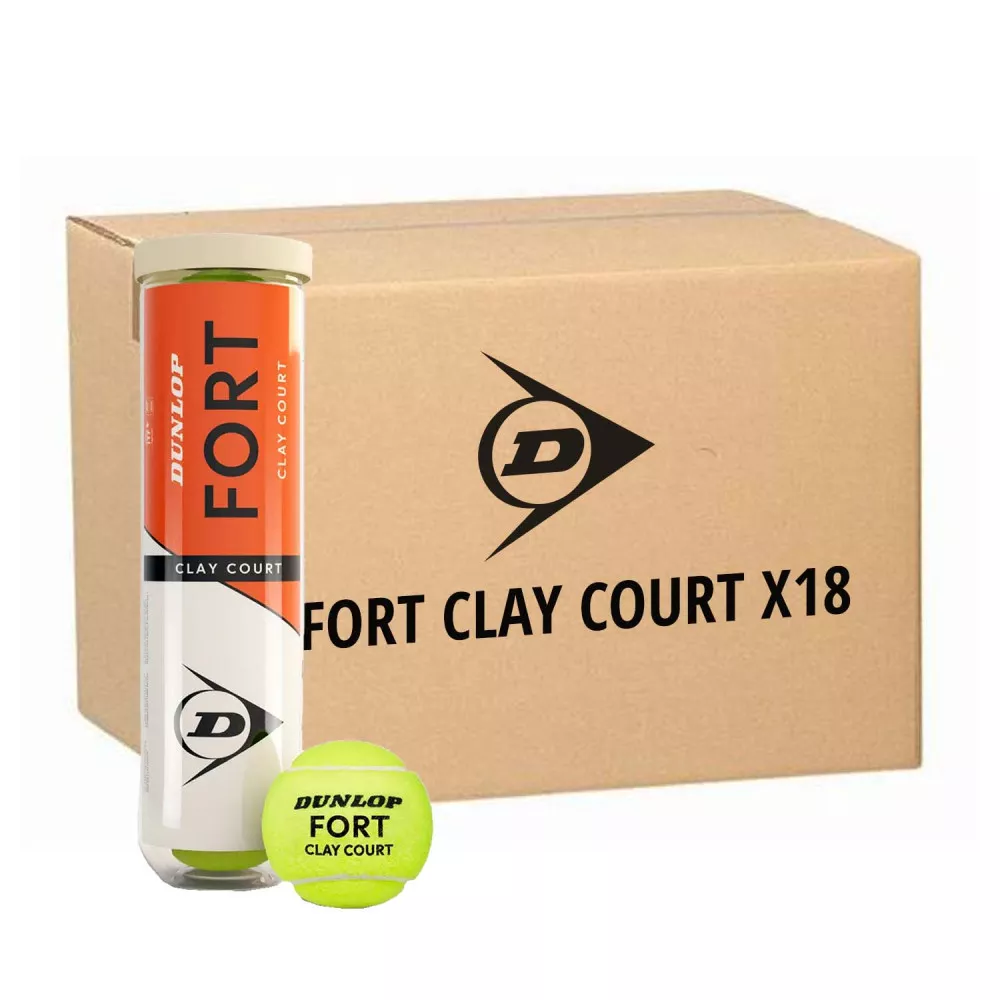Dunlop Fort Clay Court Tennisb&auml;lle Karton (18 Dosen &agrave; 4 B&auml;lle)