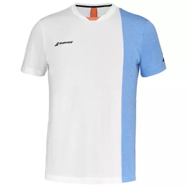 Babolat Play Crew Neck Junior T-Shirt Wei&szlig; / Blau